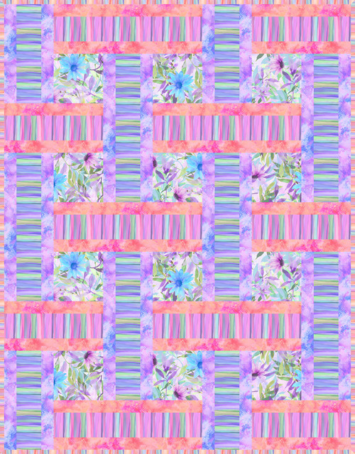 Fantasy Blooms - Window Weave Quilt
