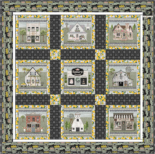 White Cottage Farm Village Quilt White Cottage Farm Village Quilt