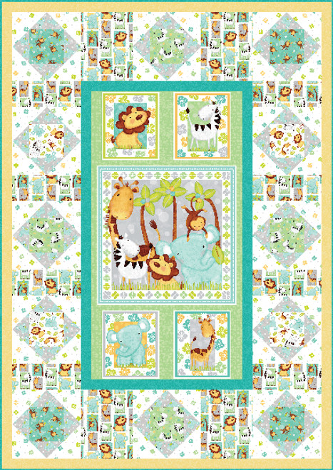 Baby Safari Panel Quilt Idea