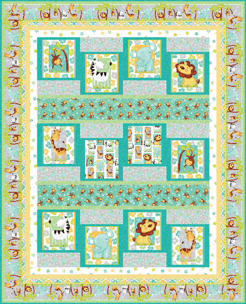 Quilt Kit Panel for Beginners Jungle Animals Baby Quilt -  in 2023