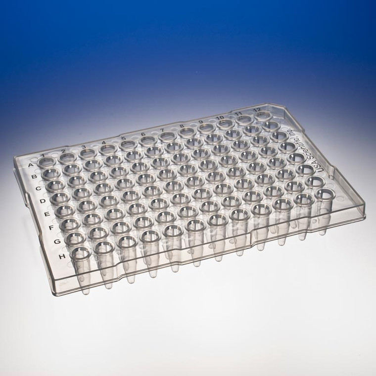 TempPlate® Semi-Skirted Polypropylene 0.2 mL 96-Well PCR Plate, Contoured Sides, Standard Depth, Natural.  Two/Sleeve, 10/Box.