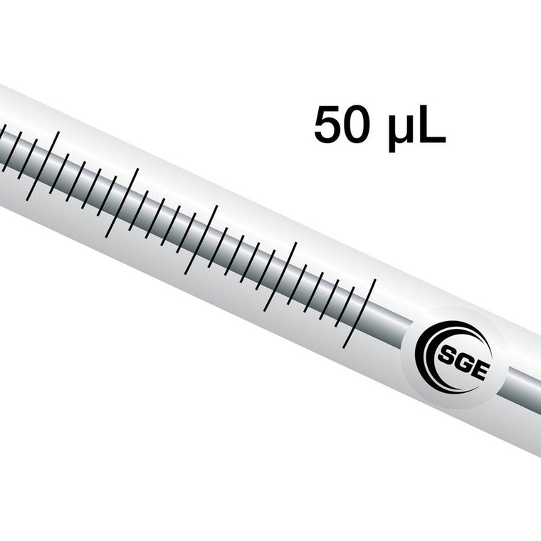 50 µL Fixed Needle Syringe with Gastight Plunger and 50 mm x 0.5 mm OD Bevel Tipped Needle