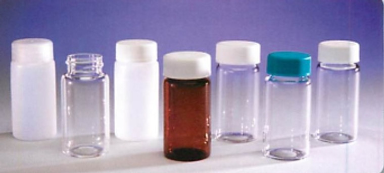 Vial, Screw Thread, 40 mL, 27x95 mm, Clear Glass, with 24-400 Closed Top Cap & PTFE Foam Liner, 10 Class, 72/pk