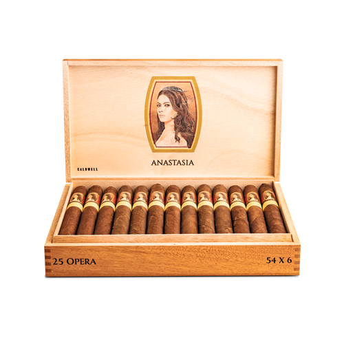Caldwell Anastasia Opera 2022 Toro Zigarren in der 25er Kiste mit offenem Deckel Caldwell Anastasia Opera 2022 Toro Zigarren in der 25er Kiste mit offenem Deckel