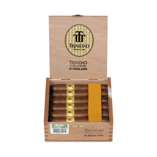 Trinidad Media Luna Zigarren in der 12er Kiste mit geöffnetem Deckel