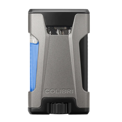 Colibri Rebel Feuerzeug Grau Metallic mit 2 Jet Flammen