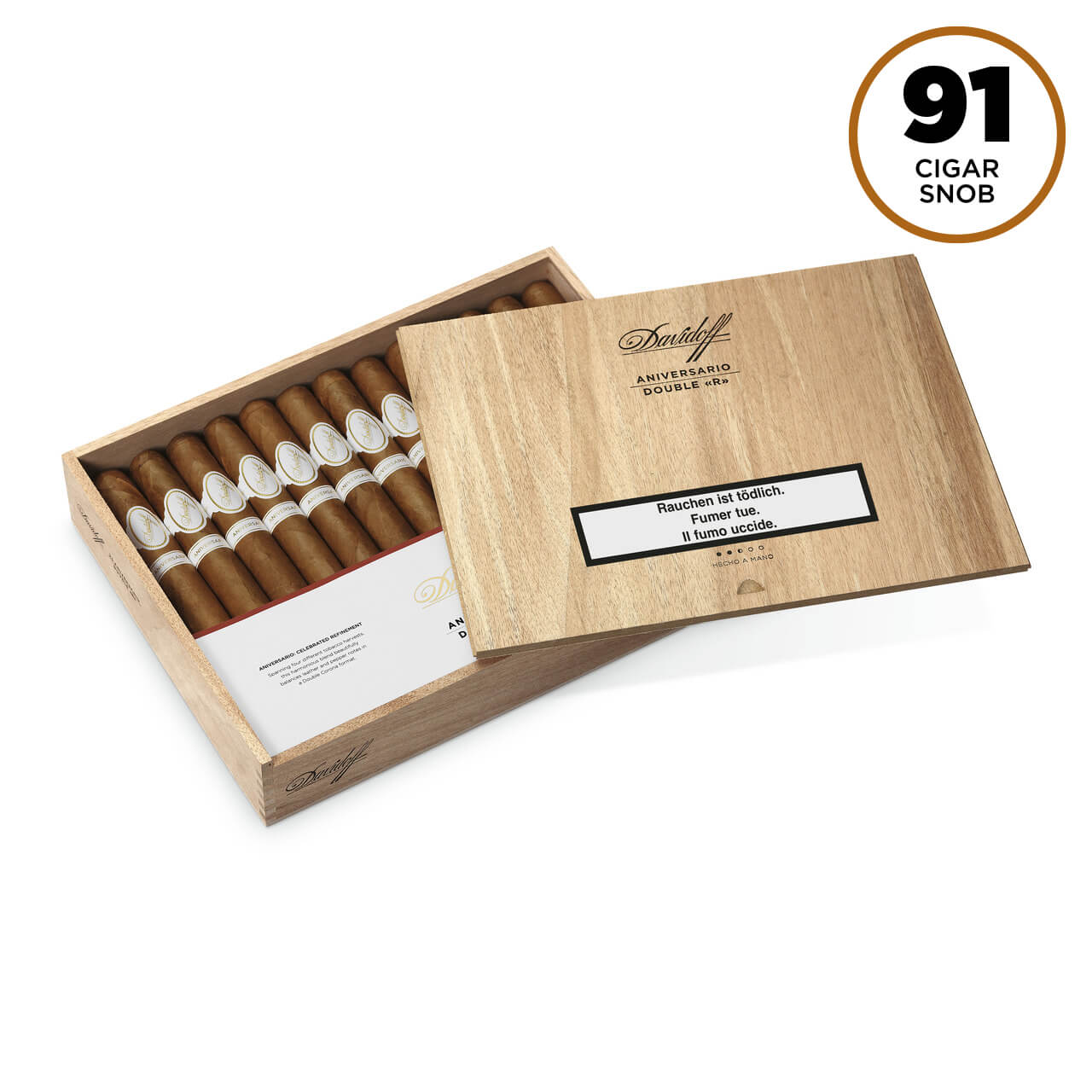 Offene Kiste mit Davidoff Aniversario Double «R» Zigarren