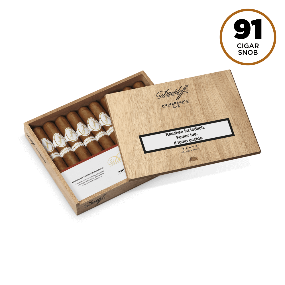 Offene Kiste mit Davidoff Aniversario No. 3 Zigarren