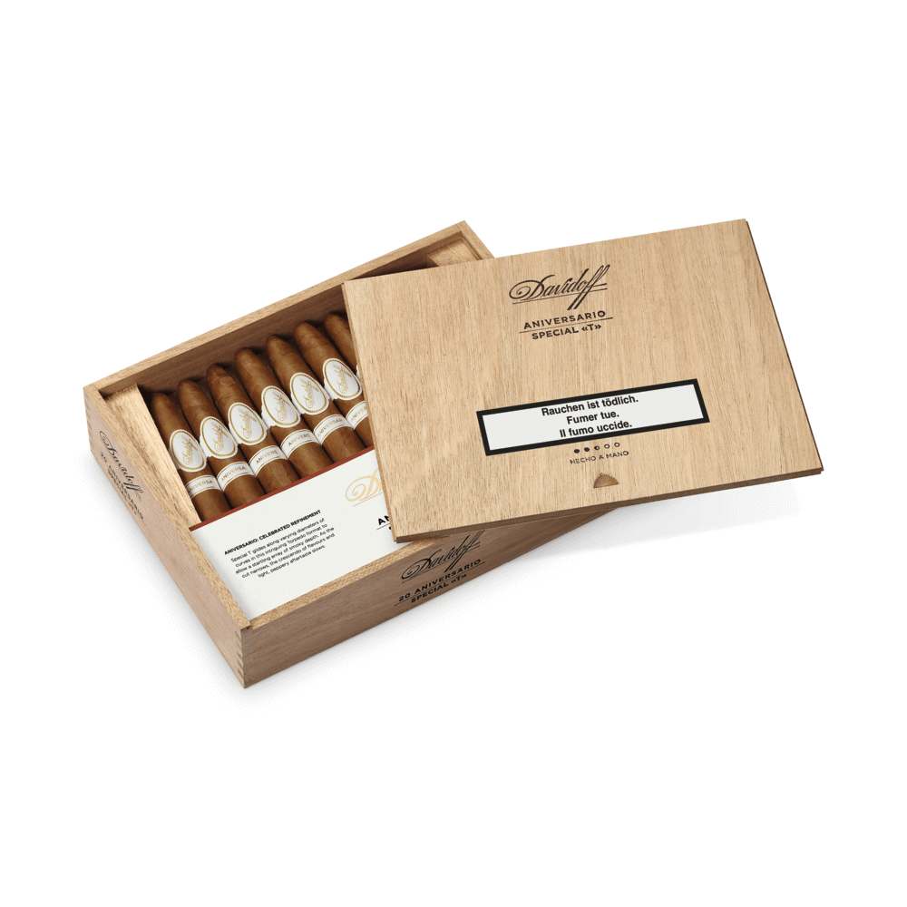 Offene Kiste mit Davidoff Aniversario Special «T» Zigarren