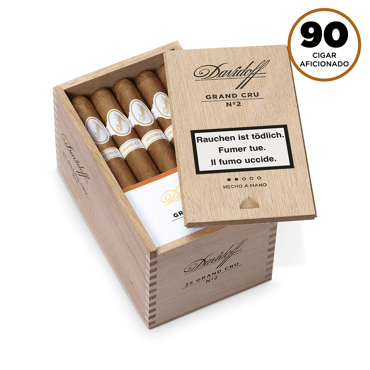 Offene Kiste mit Davidoff Grand Cru No. 2 Zigarren