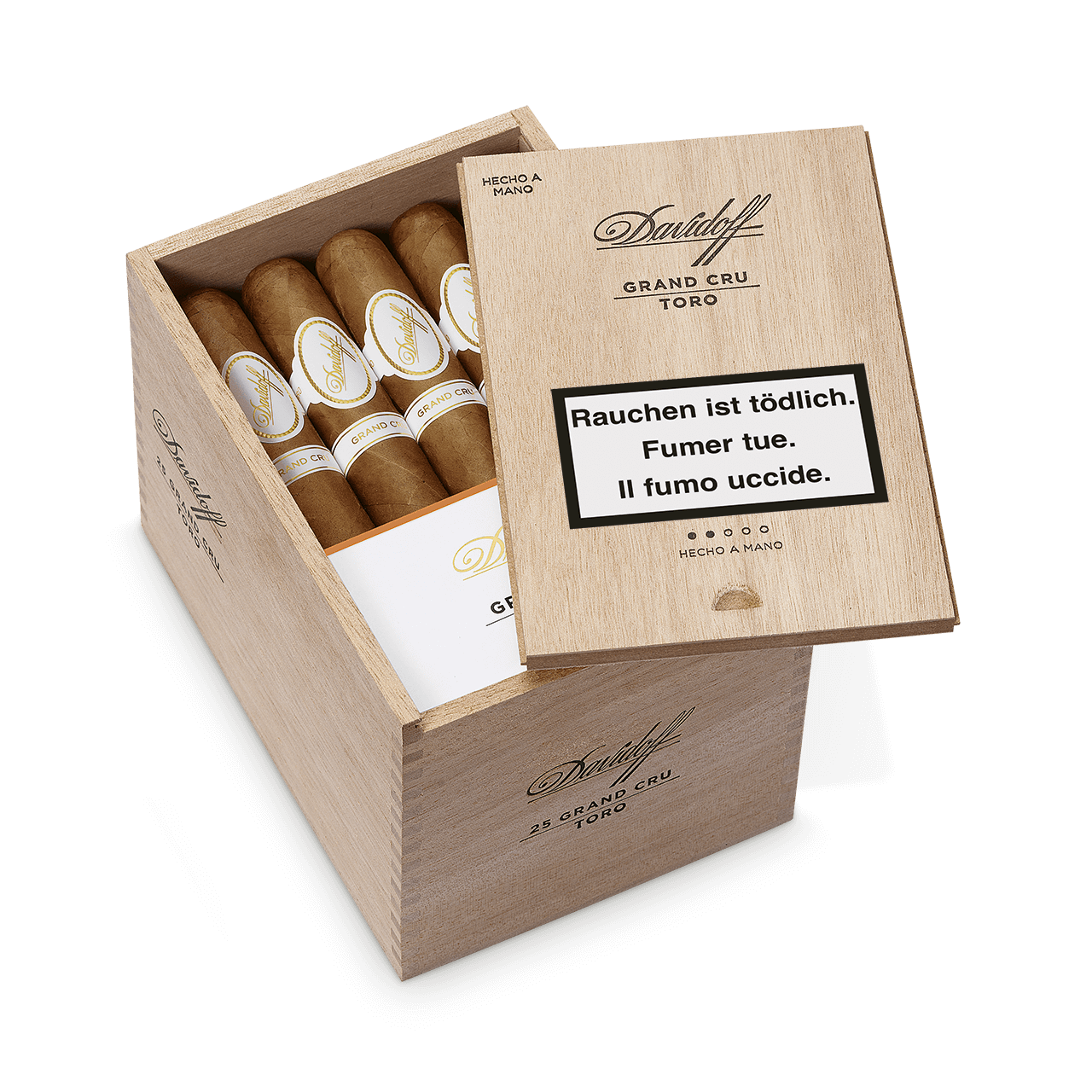 Offene Kiste mit Davidoff Grand Cru Toro Zigarren