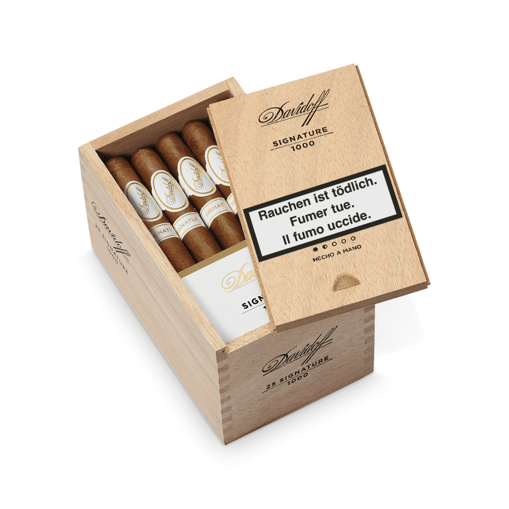 Offene Kiste mit Davidoff Signature 1000 Zigarren