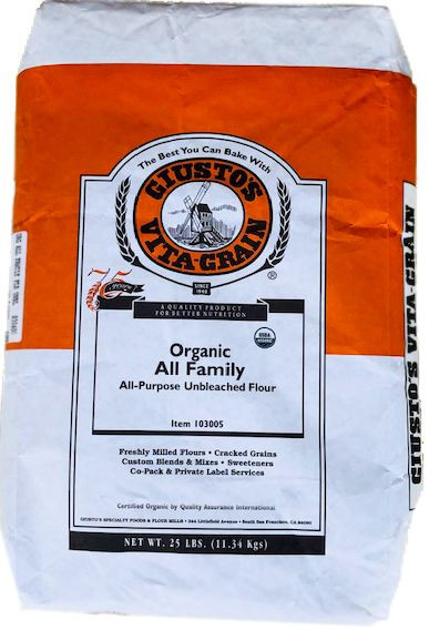 Giusto's Organic All Purpose Unbleached Flour 25 lb. Bag Honest Foods