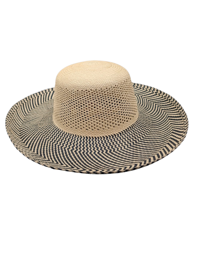 Monaco Panama Hat – Wide Brim Chevron Straw 