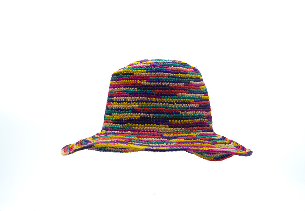 Ladies Crochet Panama - Multicoloured 