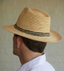 Crochet Trilby Panama Hat with black stripe