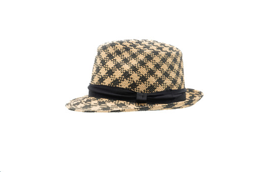 Ladies Noir Geo Trilby Panama