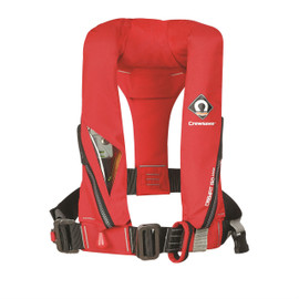 Designed with a Peninsular Chin support, to keep your airway well clear of the water whatever the conditions |  Transparent ‘window’ | Crutch Strap | Harness Loop | Attachment point for Crewsaver Surface Light | Robust outer cover for durability | UML MK5 Automatic | Centre metal buckle adjuster | Oral Tube | Whistle | Reflective tape | Lifting becket