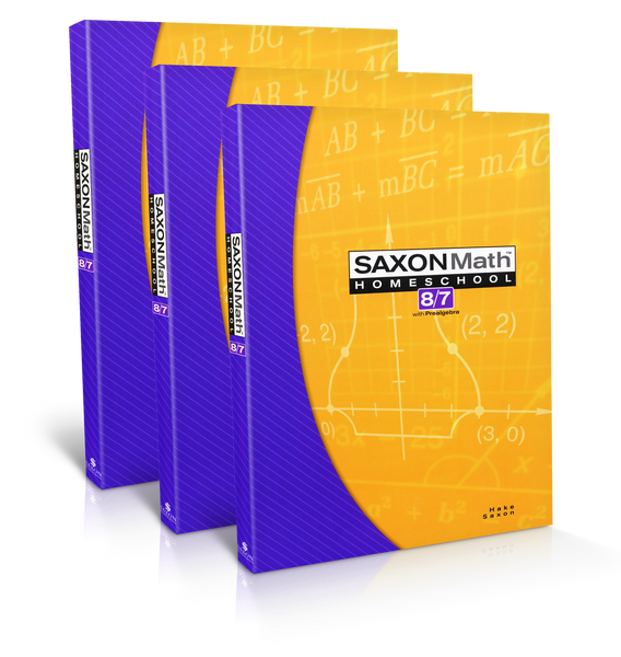 Saxon 8/7 with Pre-Algebra, Third Edition Complete Homeschool Kit with Solutions Manual.