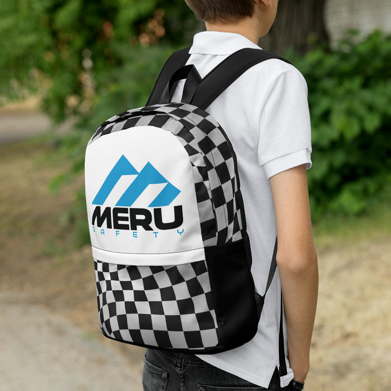 Checkered Flag Backpack White - Meru Safety