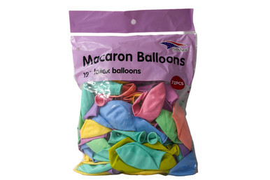 12" Assorted 72 Pcs Macaron Balloon