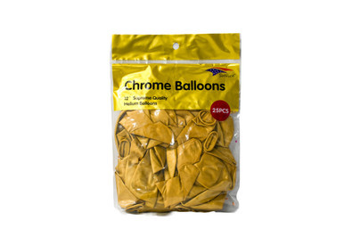 12" Gold 25 Pcs Chrome Balloon
