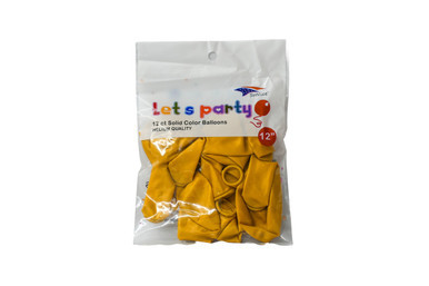 12” Gold 12 Pcs Latex Balloon
