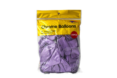 12" Purple 25 Pcs Chrome Balloon