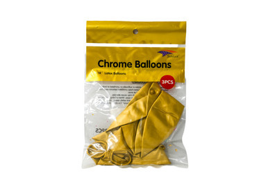18" Gold 3 Pcs Chrome Balloon