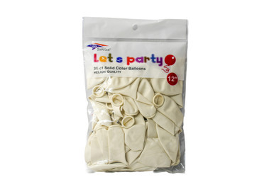 12” White 36 Pcs Latex Balloon