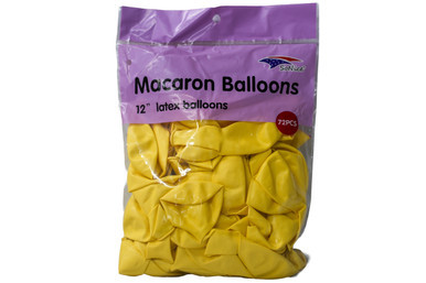 12" Yellow 72 Pcs Macaron Balloon