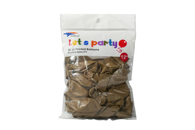 12" Brown 36 Pcs Latex Balloon
