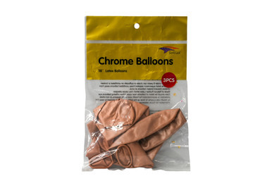 18" Rose Gold 3 Pcs Chrome Balloon