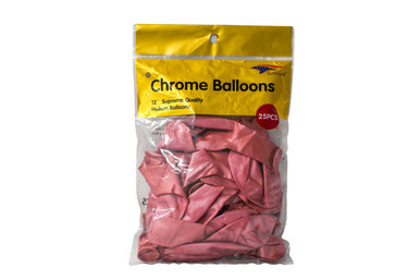 12" Red 25 Pcs Chrome Balloon
