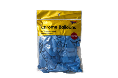 12” Light Blue 25 Pcs Chrome Balloon