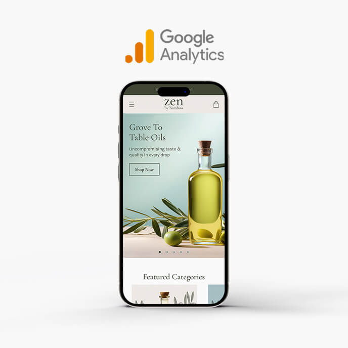 Mobile Zen layout with Google Analytics logo