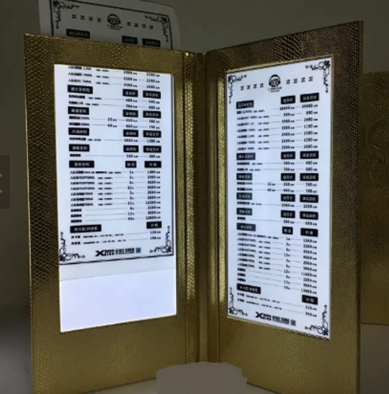 GOLD COLOR MENUS