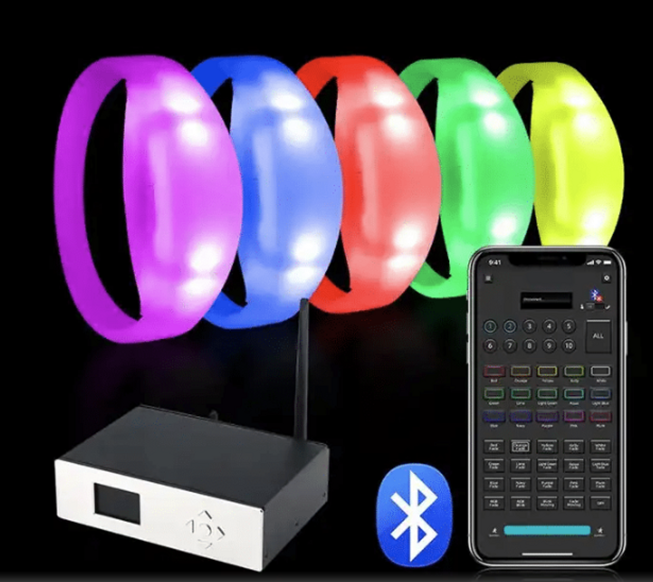 REMOTE CONTROL WRISTBANDS DMX OR APP