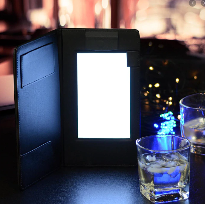 LED MENUS CUSTOM LOGO WITH METAL TRIMS