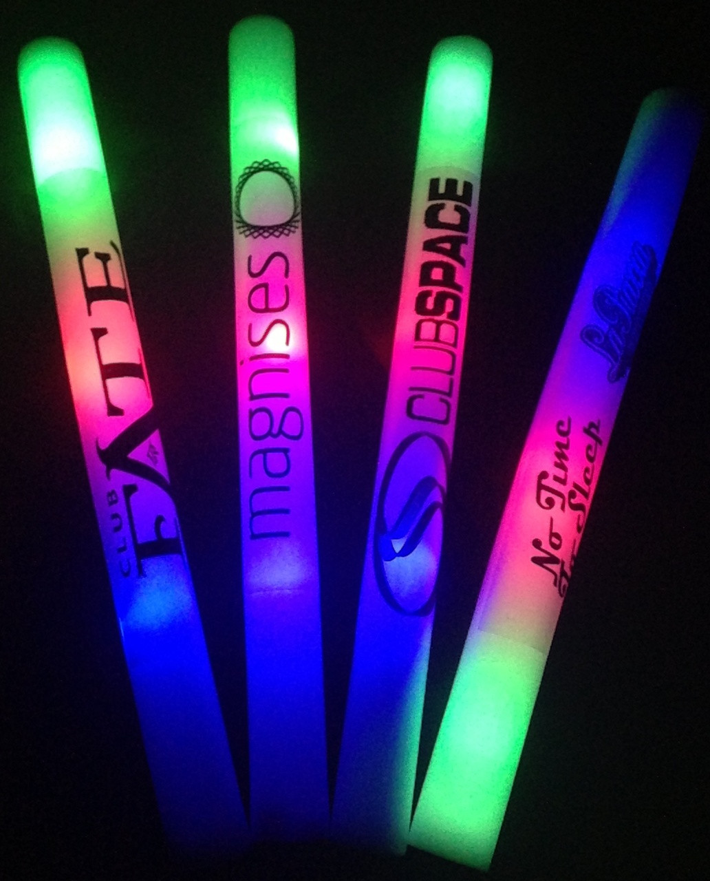 30 CUSTOM LED Foam Glow Sticks 16 Inch 3 Modes Multi-color or