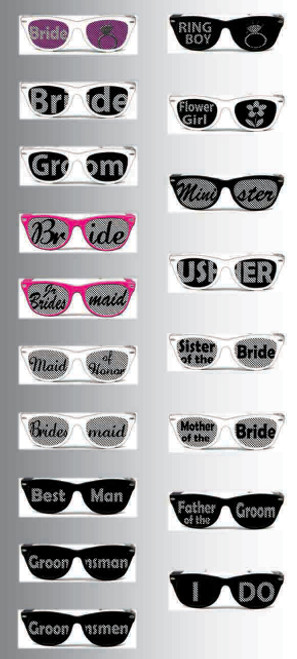 Custom printed sunglasses for weddings