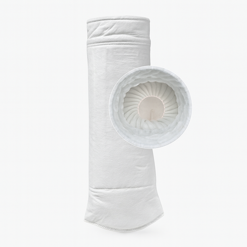 Extended-surface pleated liquid filter bag
