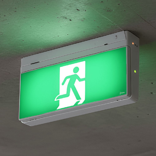 2W Emergency Exit Light Industrial Strength FastFit Compatibe LED 24m 2 Hours Green