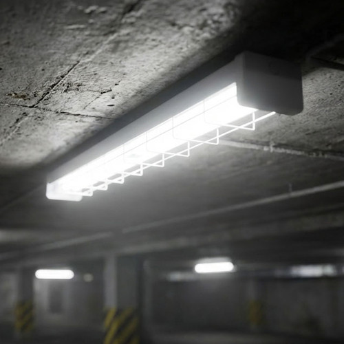 Emergency Batten Light 1.2m Wire Guard On/Off Sensor Industrial Grade Maintained/Non-Maintained