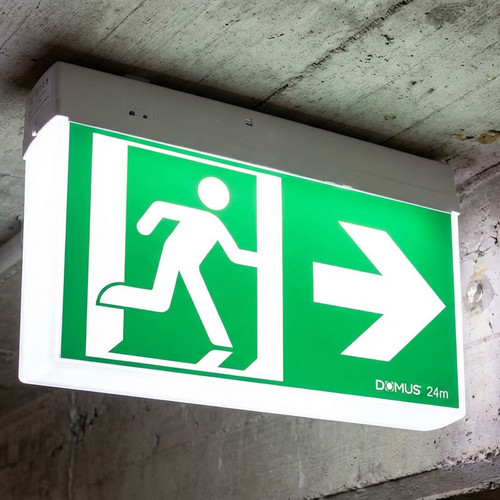 Emergency Exit Light White 24m Surface Mounted 2 Hours Maintained/Non-Maintained Commercial Grade
