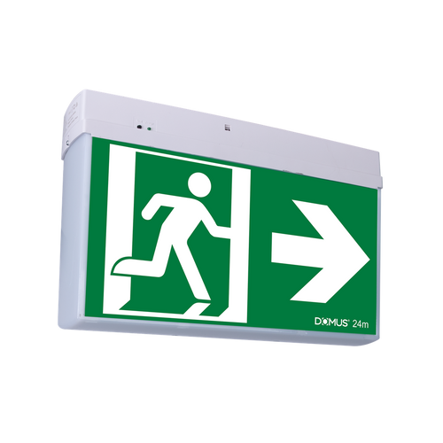 Emergency Exit Light White IP65 24m Surface Mounted 2 Hours Maintained/Non-Maintained Commercial Grade
