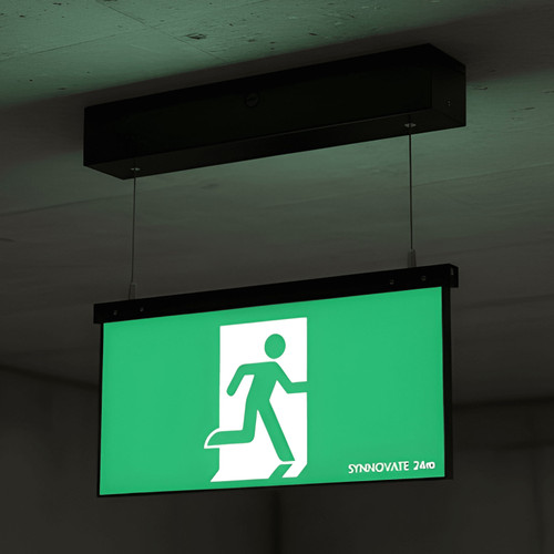 2W Emergency Exit Sign Industrial Strength LED 24m Suspended 2 Hours Black Trim Maintained