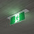 2W Emergency Exit Light Industrial Strength LED 24m Recessed 2 Hours Green Blade
