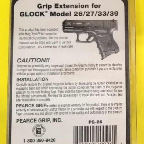 Glock 26 / 27 / 33 / 39 Grip Extension Glock 26 / 27 / 33 / 39 Grip Extension