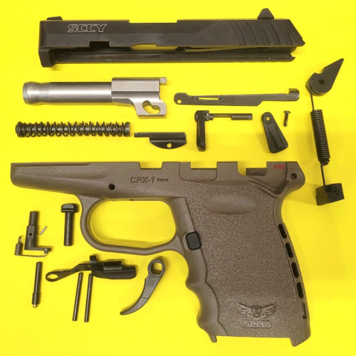 sccy cpx-1 parts slide barrel recoil grip frame sccy cpx-1 parts slide barrel recoil grip frame